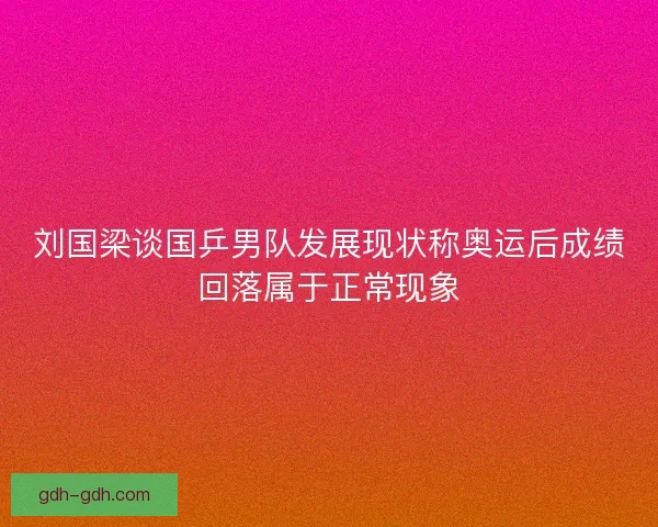 刘国梁谈国乒男队发展现状称奥运后成绩回落属于正常现象
