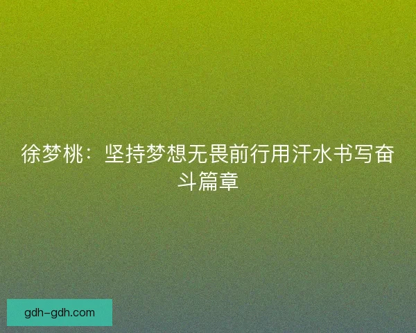 徐梦桃:坚持梦想无畏前行用汗水书写奋斗篇章 徐梦桃:坚持梦想无畏前行用汗水书写奋斗篇章
