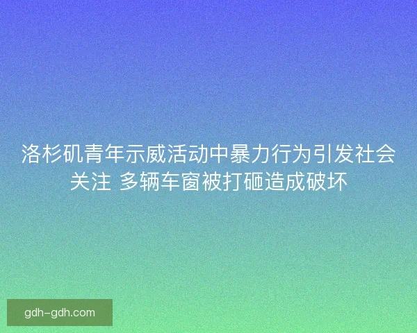 洛杉矶青年示威活动中暴力行为引发社会关注 多辆车窗被打砸造成破坏